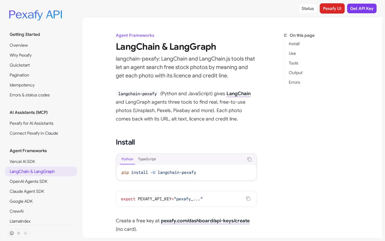 Preview of Langchain Pexafy