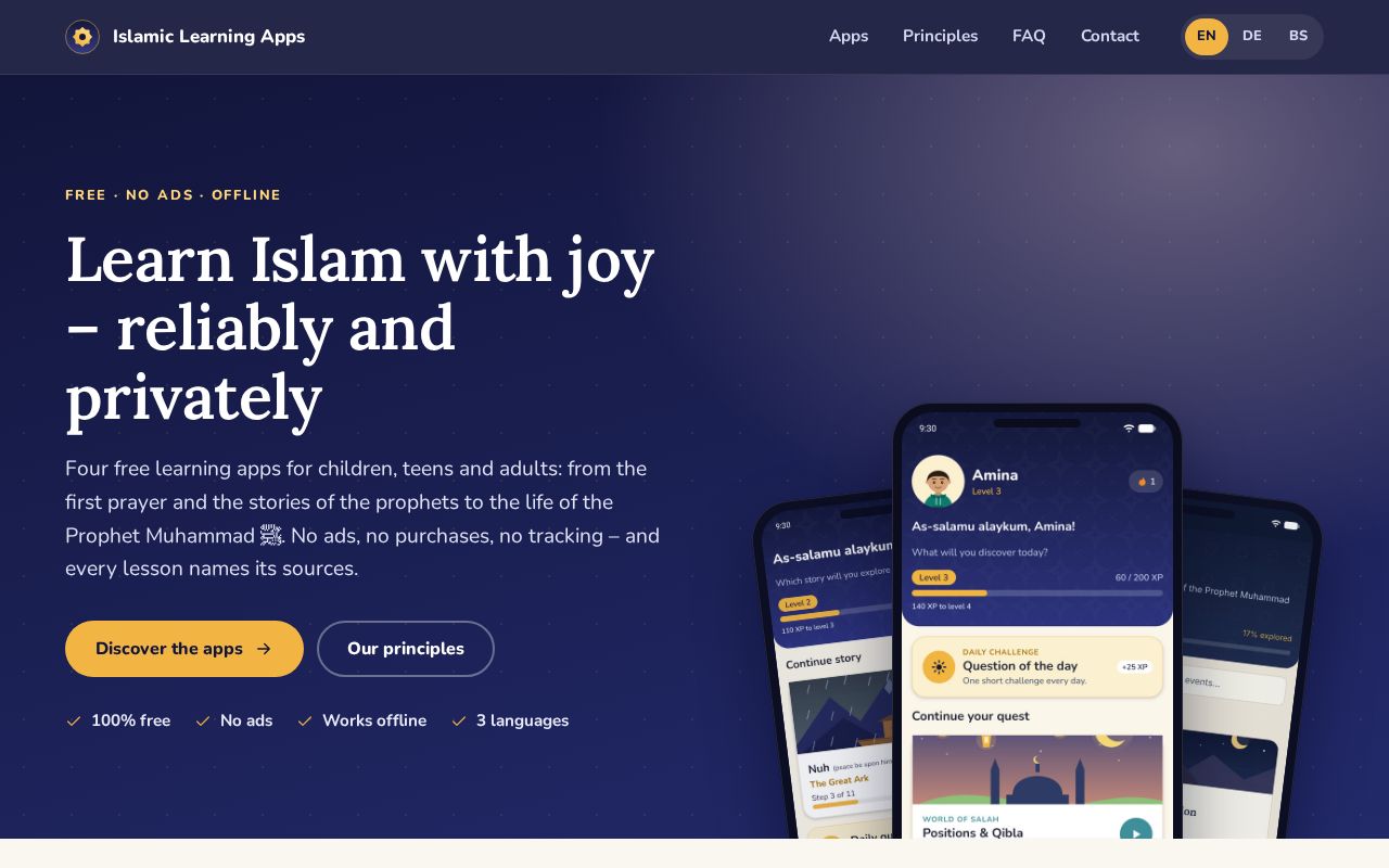 Preview of Islam Apps Landing