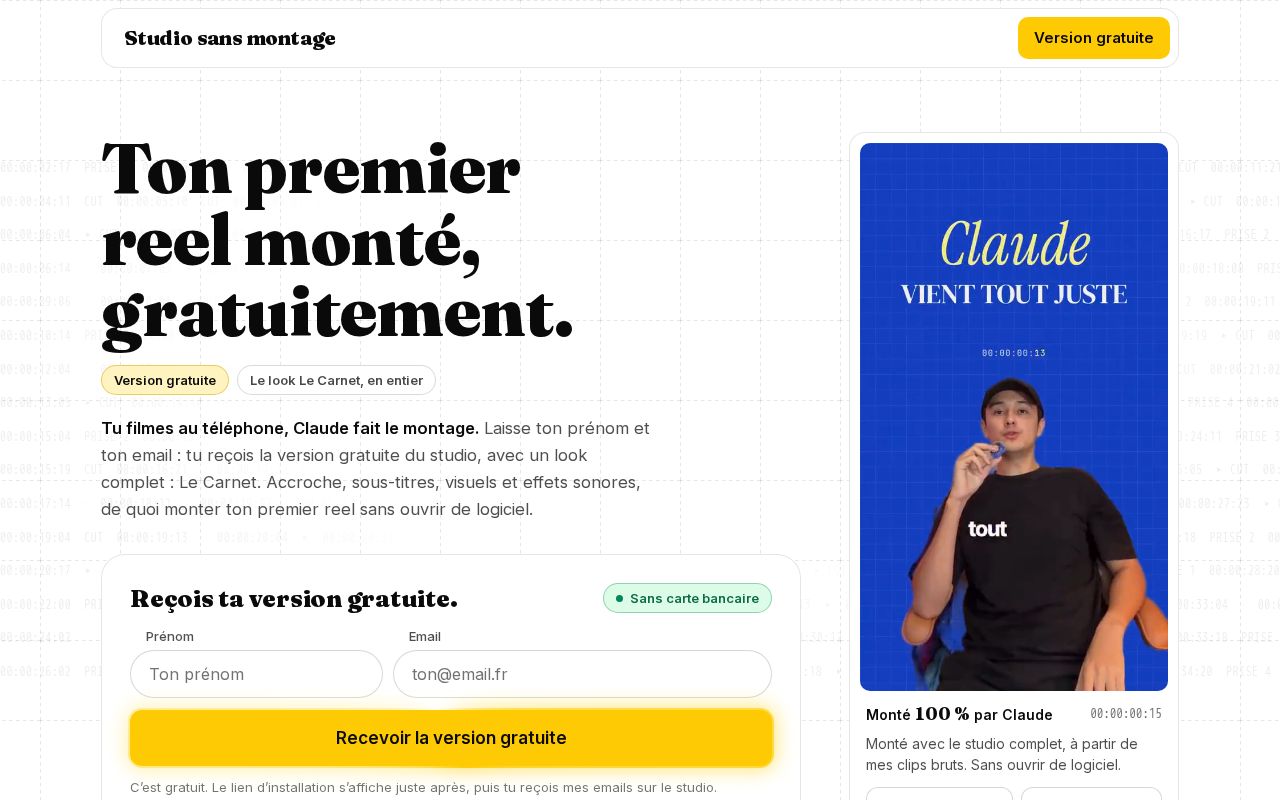 Preview of Studio Sans Montage Gratuit