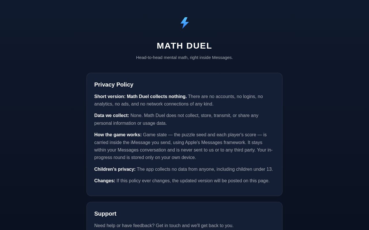 Preview of Mathduel Public