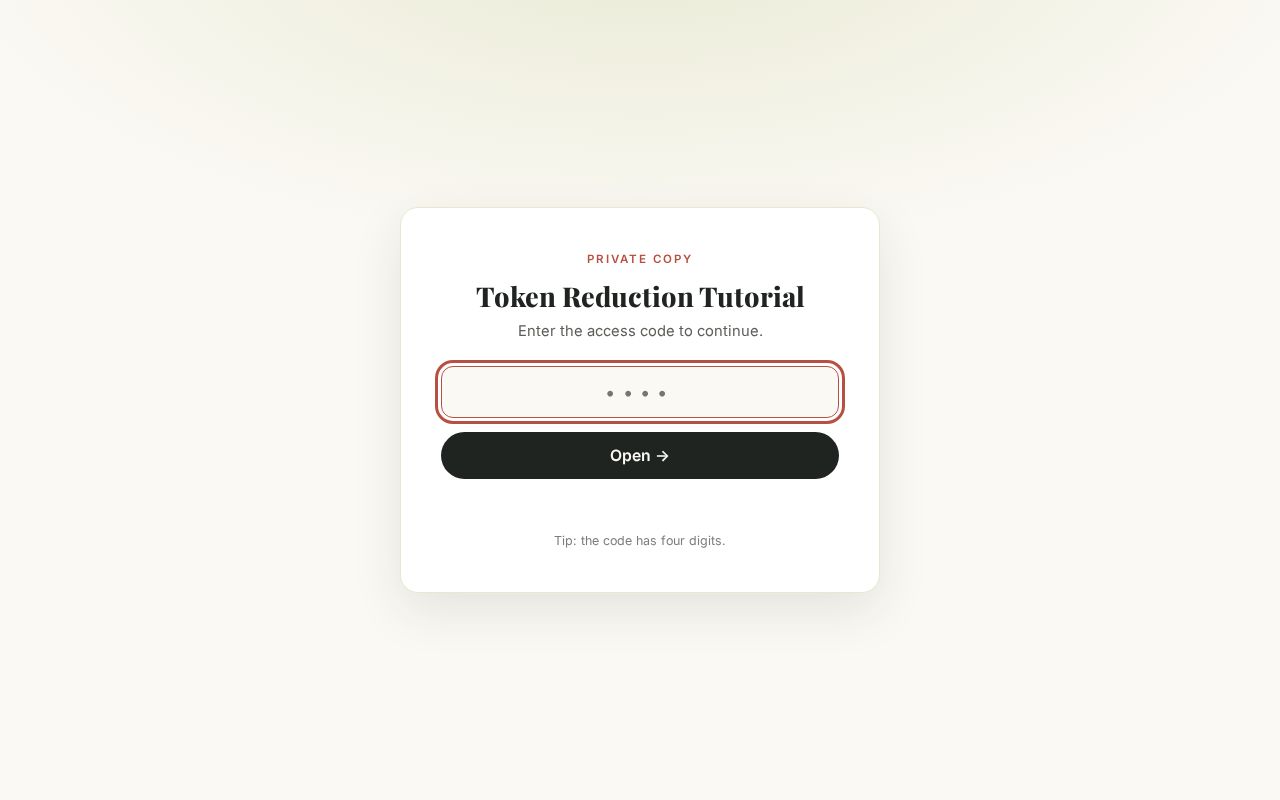 Preview of Rapport Token Reduction