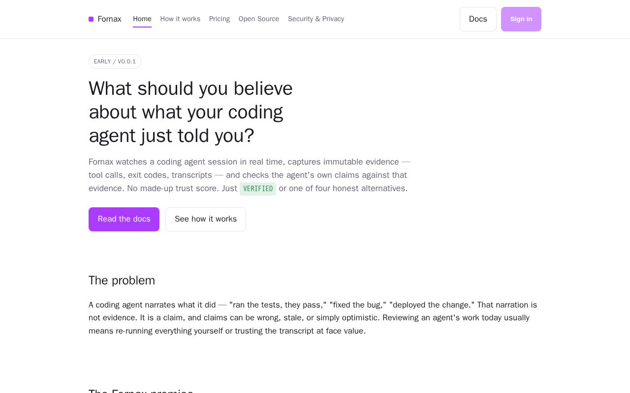 Preview of Fornax Website