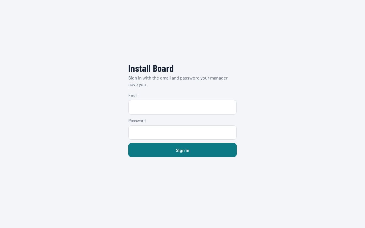Preview of Install Board