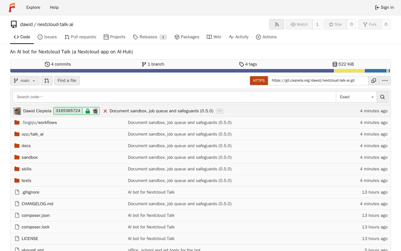 Preview of Nextcloud Talk Ai