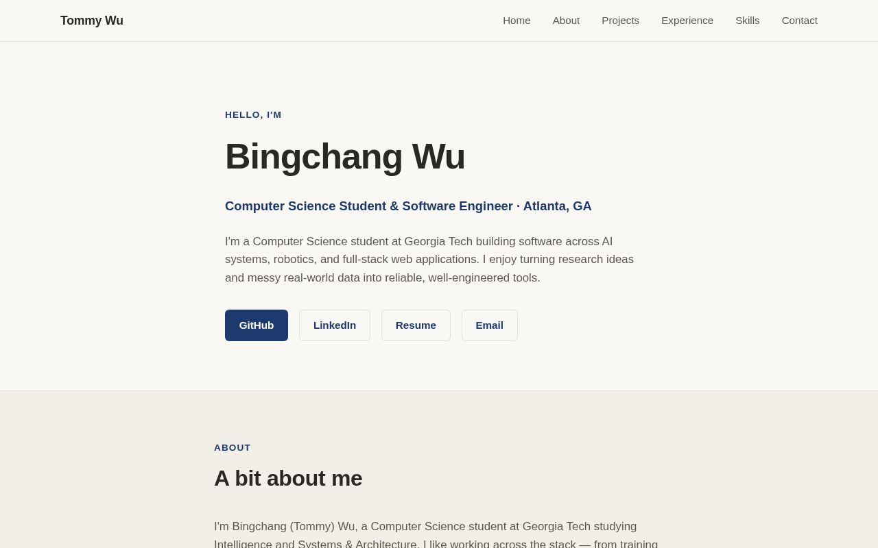 Preview of TommyWuBC Github Io