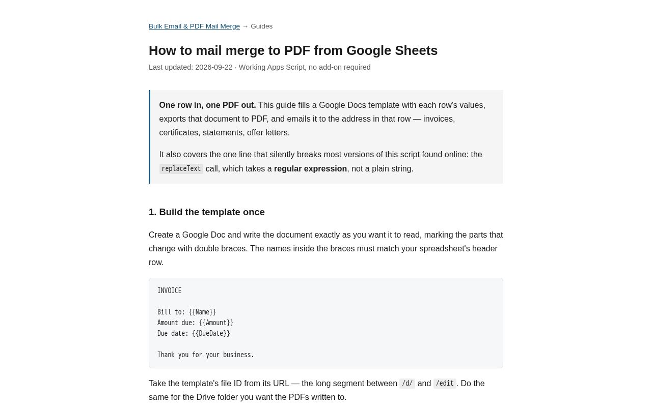 Preview of Google Sheets Mail Merge Pdf