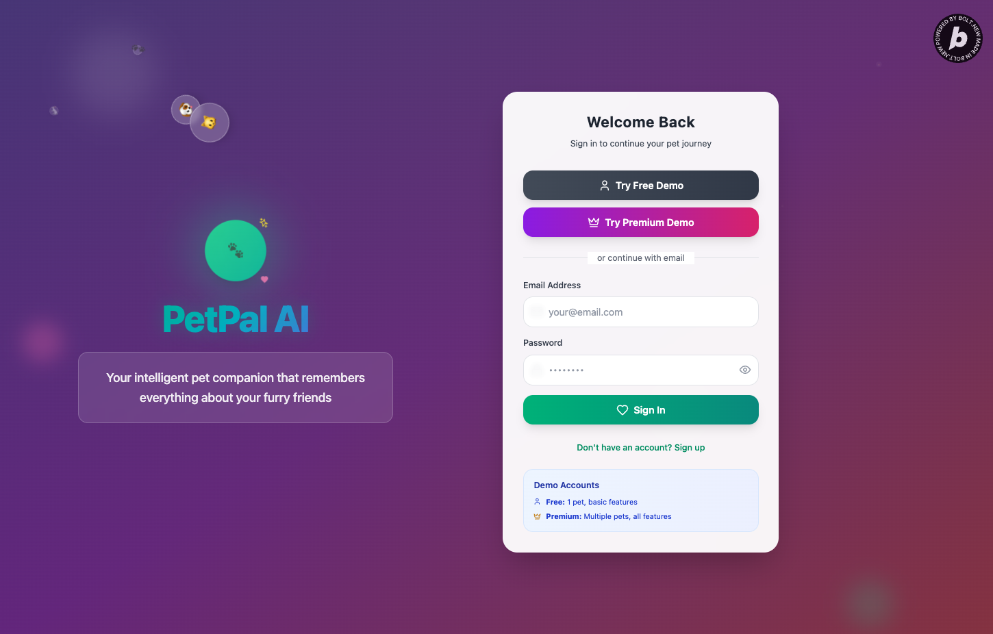 Preview of PetPal AI - Conversational Pet Assistant