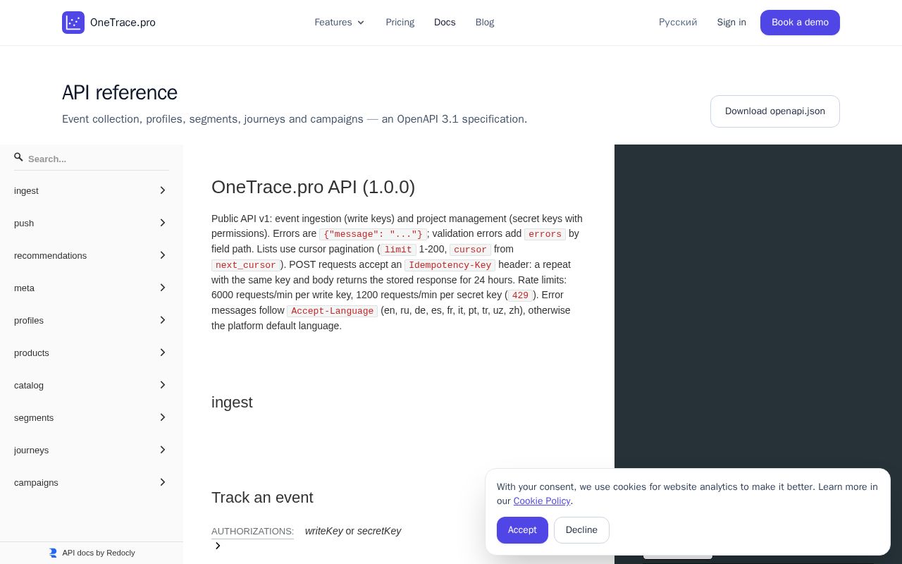 Preview of Onetrace Laravel