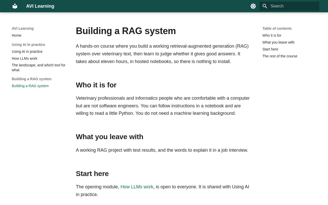 Preview of Avi Rag Course
