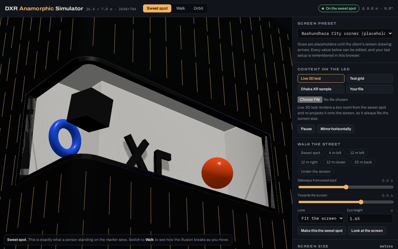 Preview of Dxr Anamorphic Simulator