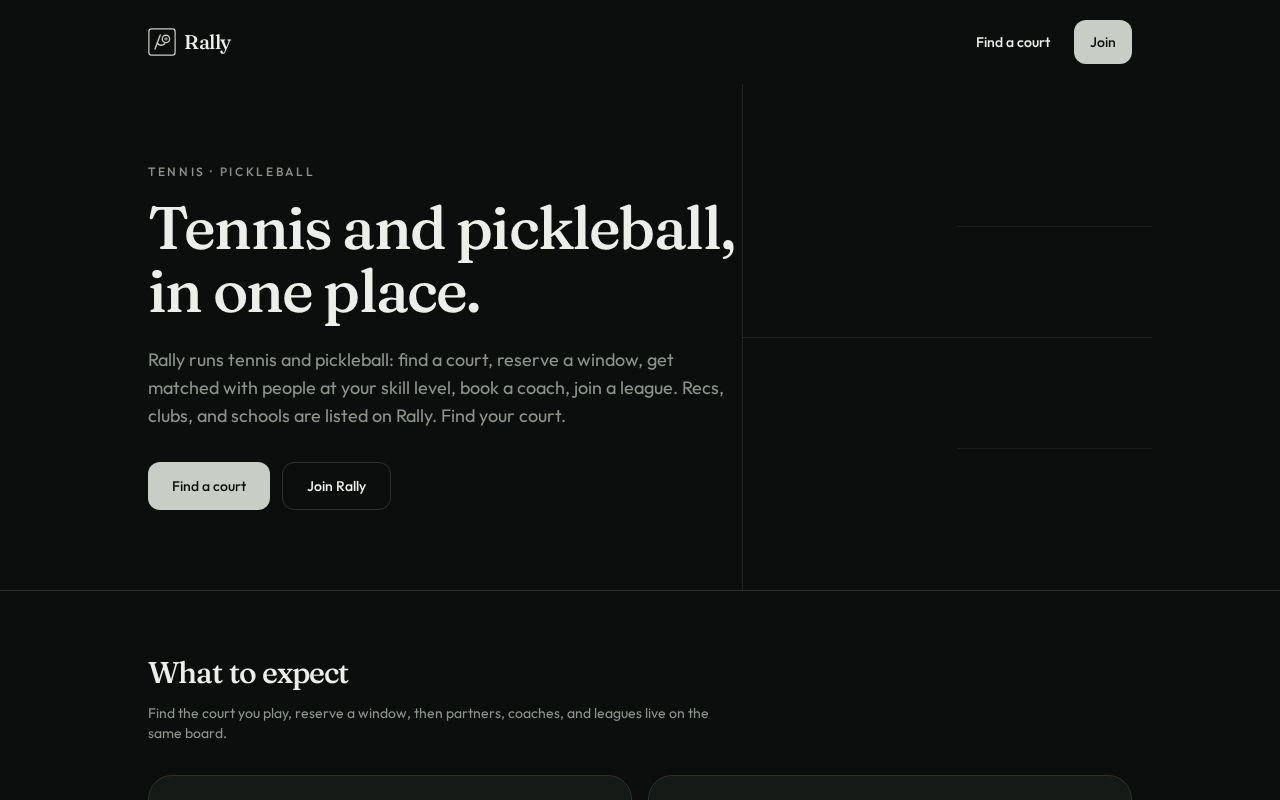 Preview of Rally — Vidalia tennis + pickleball. Host: rally.unitedundergod.org
