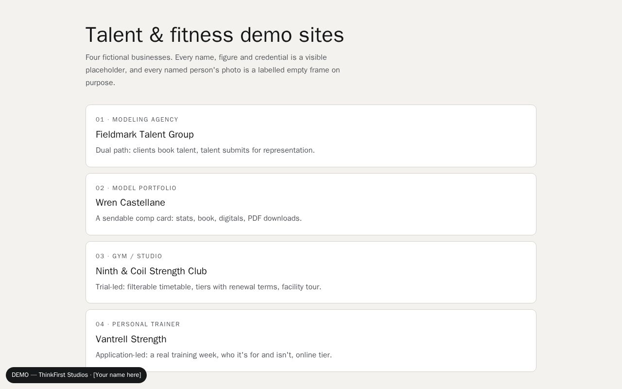 Preview of Talent & Fitness Demos
