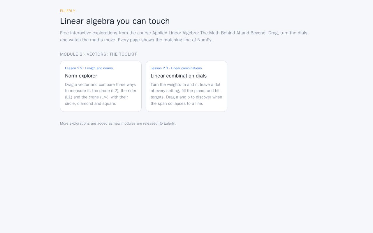 Preview of Eulerly Interactives