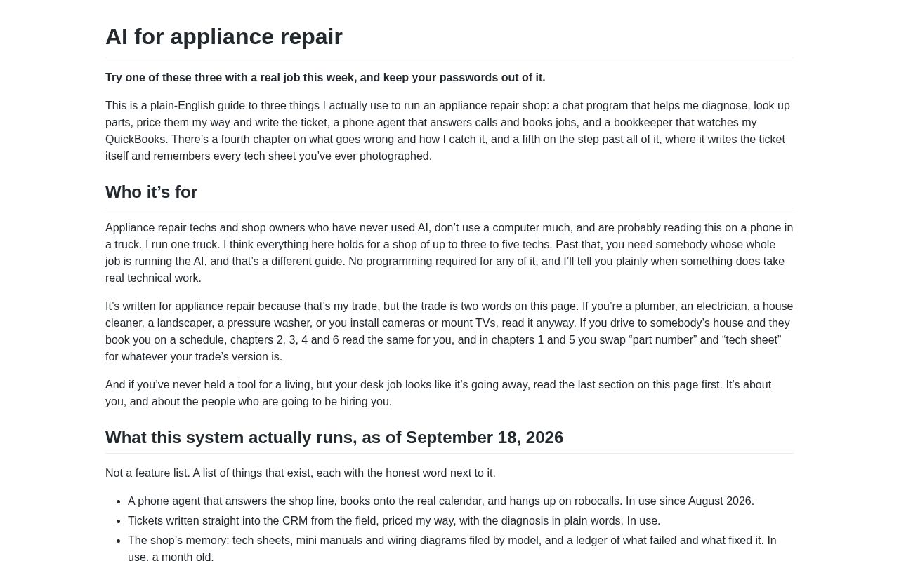 Preview of Ai For Appliance Repair