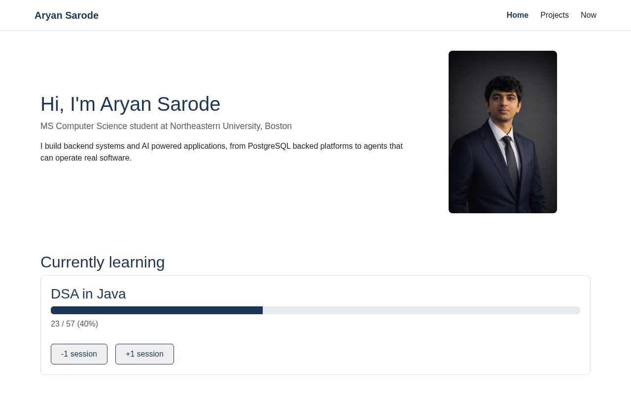 Preview of Aryan Homepage