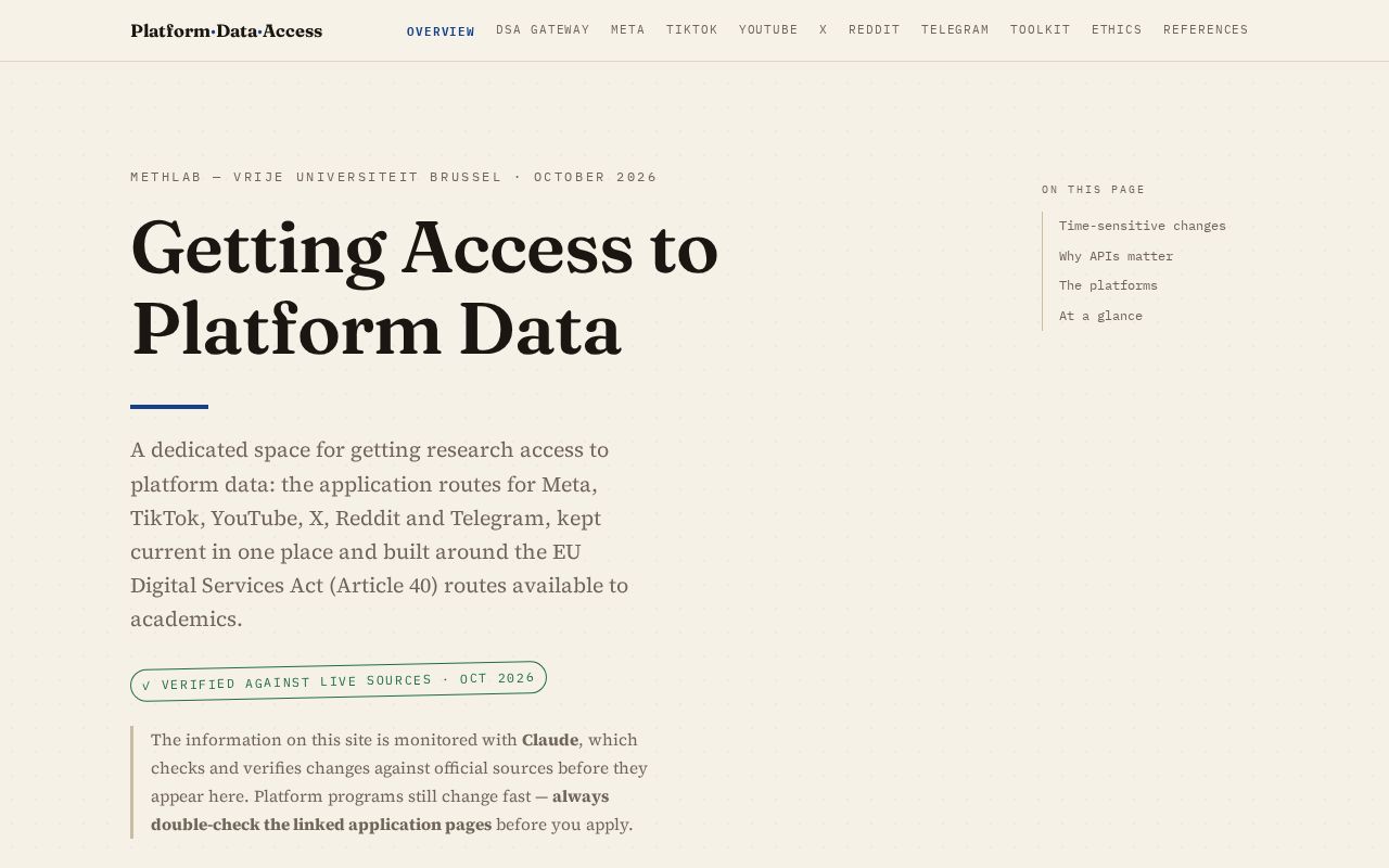 Preview of Platform Data Access