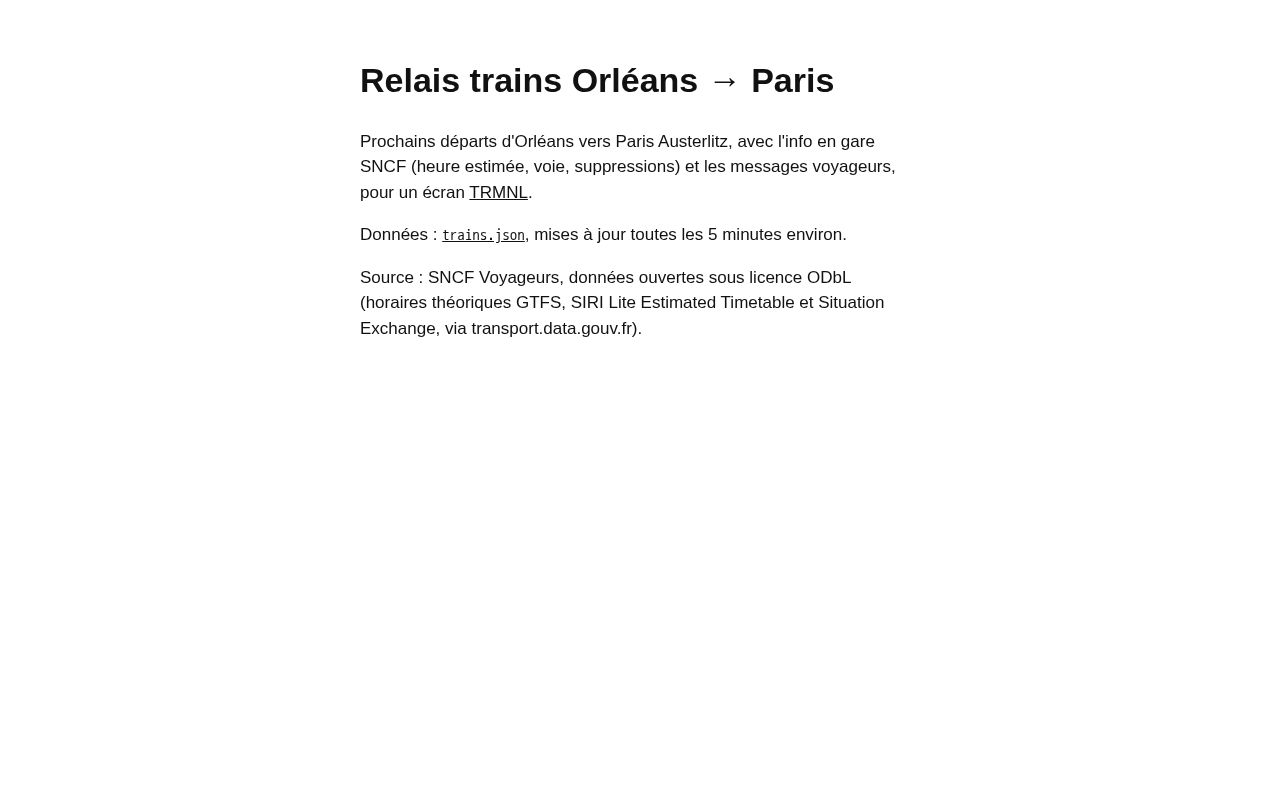 Preview of Relais trains Orléans → Paris