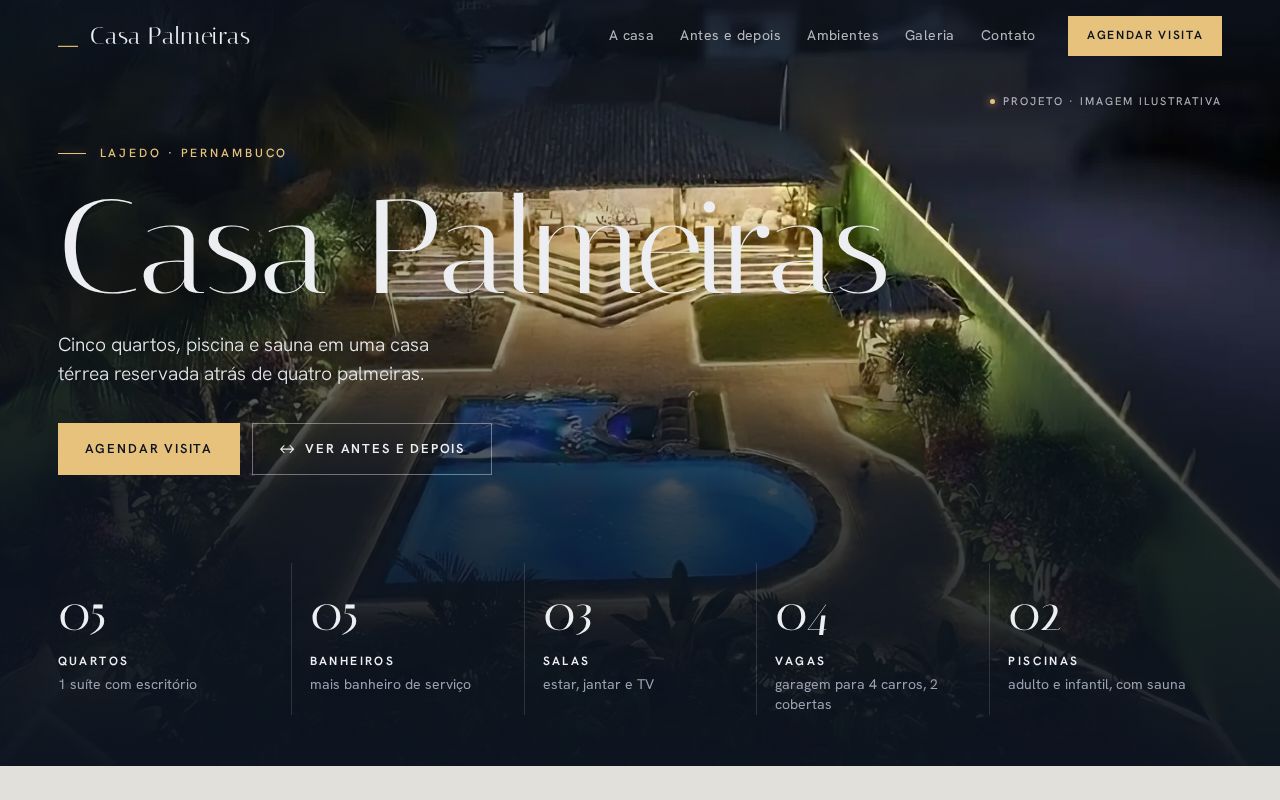 Preview of Site de apresentação da Casa Palmeiras, casa à venda em Lajedo-PE
