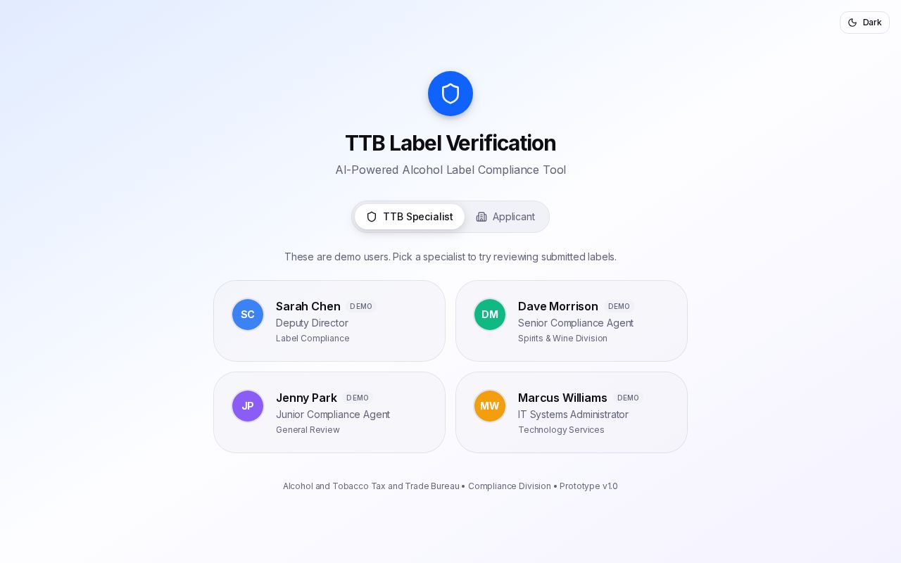 Preview of AI-powered alcohol label verification for TTB