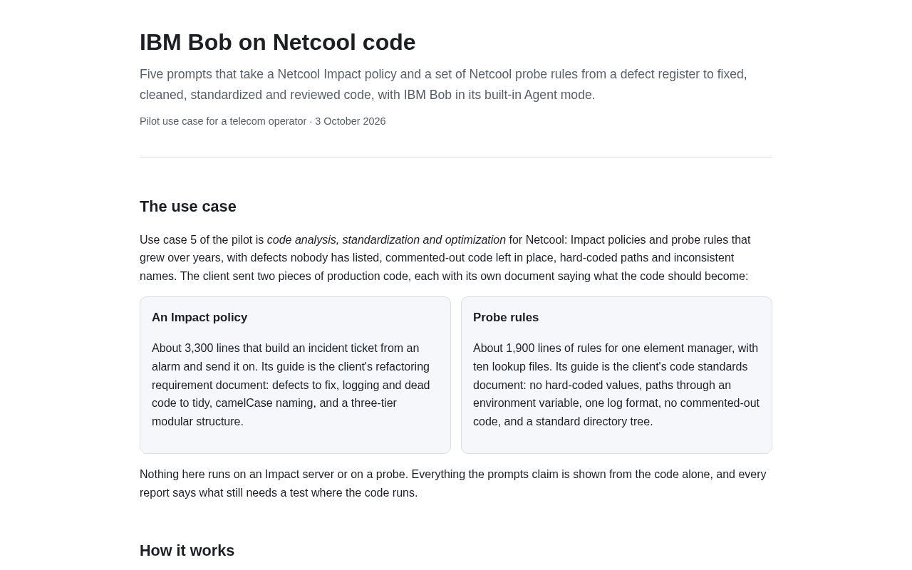 Preview of Bob Netcool Code Review