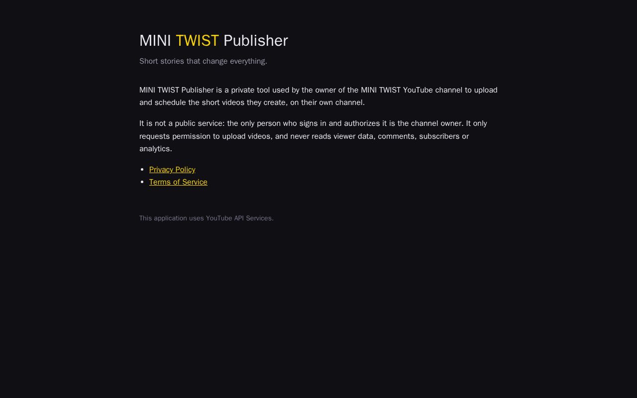 Preview of Minitwist Publisher