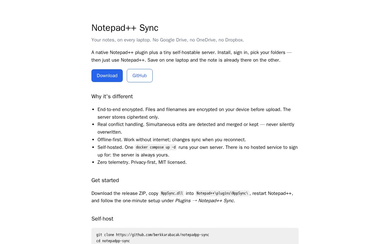 Preview of Notepadpp Sync