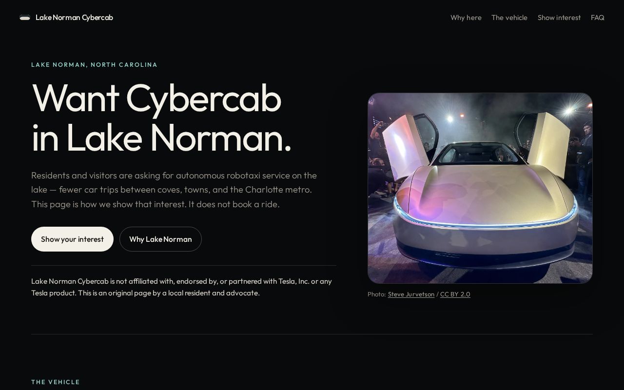 Preview of Lake Norman Cybercab