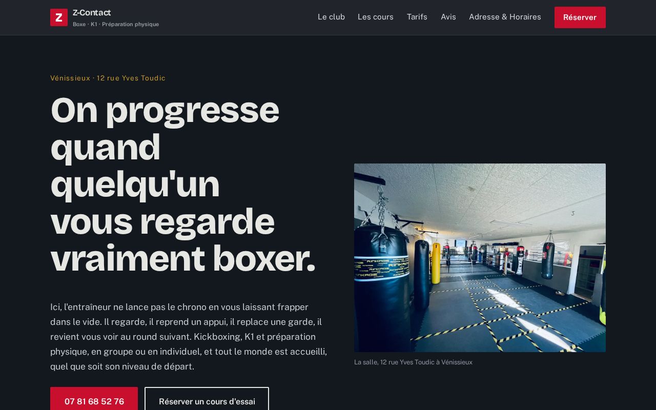 Preview of Z Contact Boxe Site