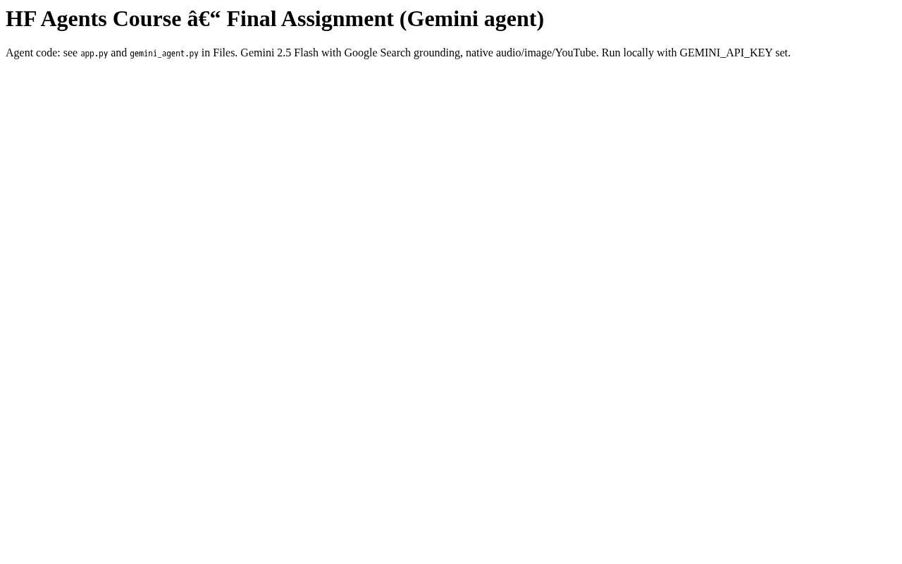 Preview of Final Assignment Gemini