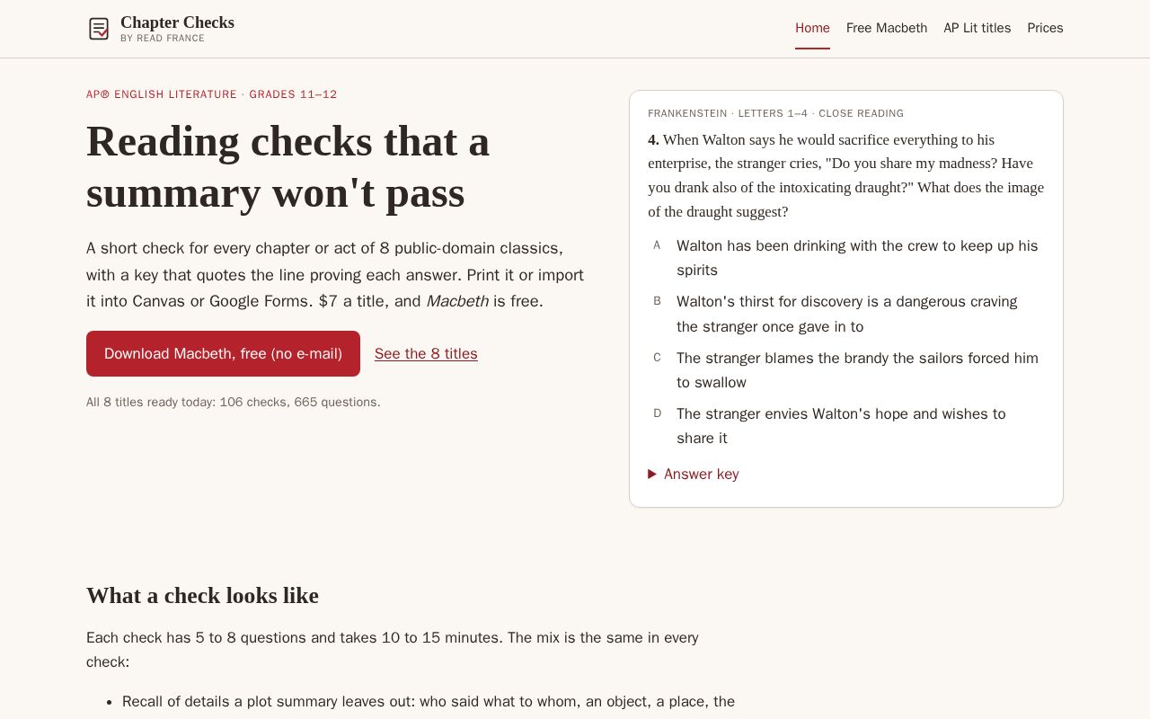 Preview of Chapter Checks