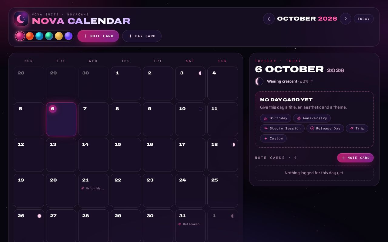 Preview of Nova Calendar