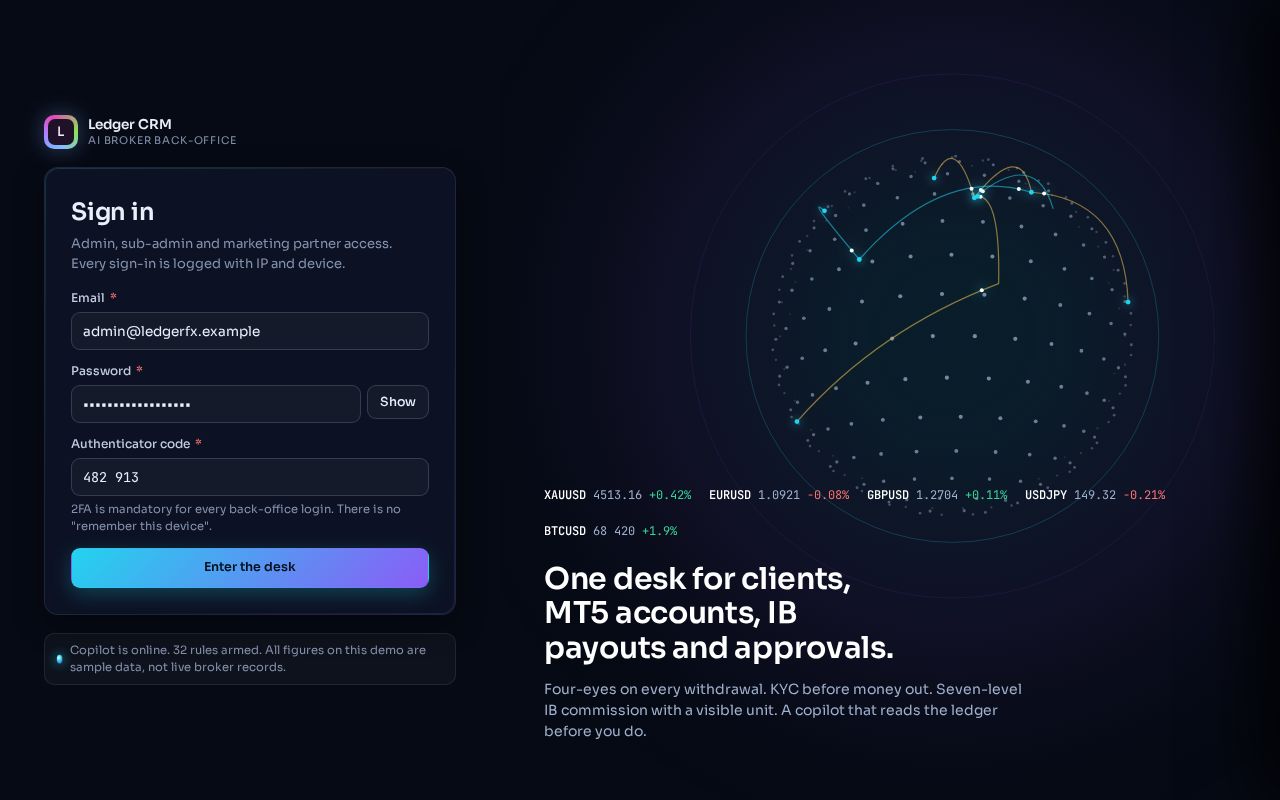 Preview of Ledger Crm