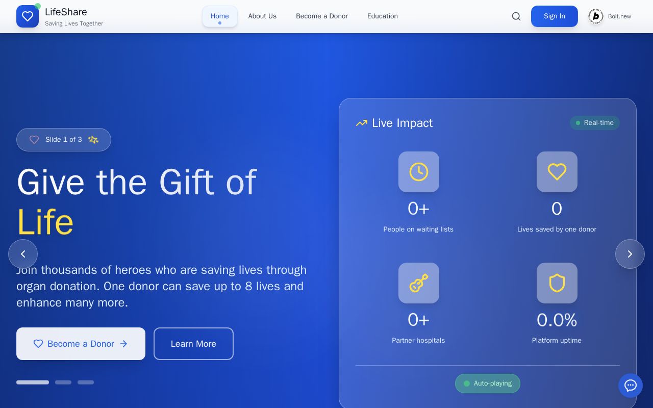 Preview of Organ Donation Platform