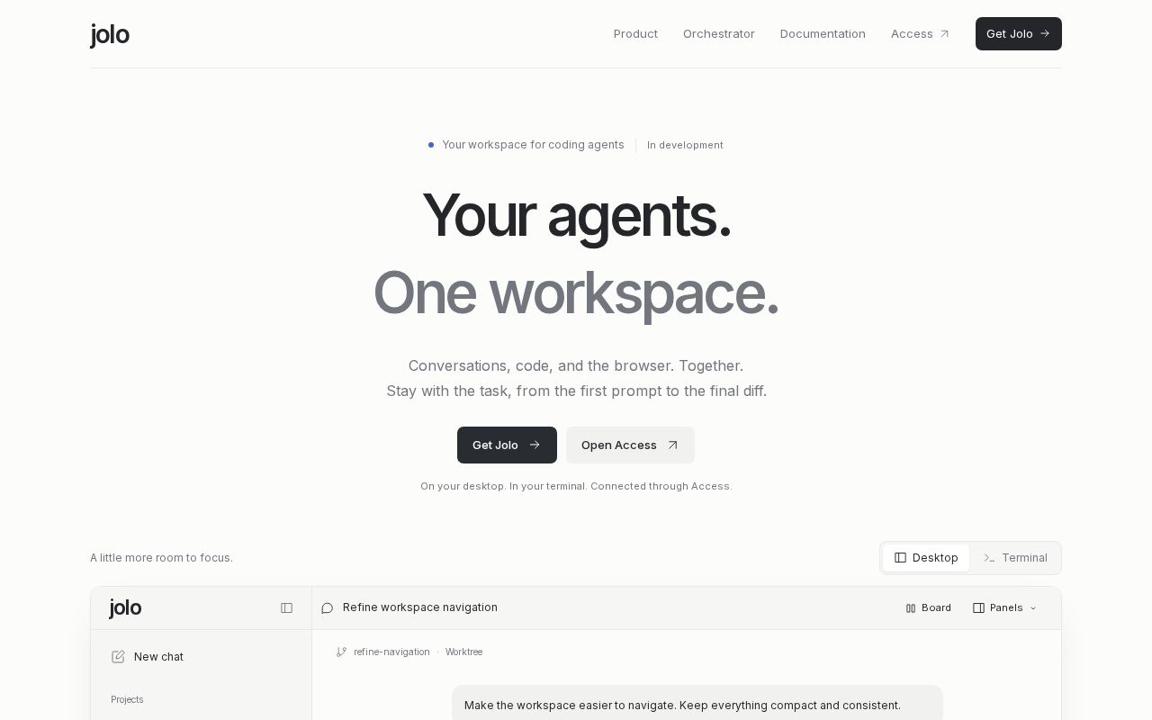 Preview of A coding workspace for AI agents, with a desktop app, terminal CLI, and shared tasks.