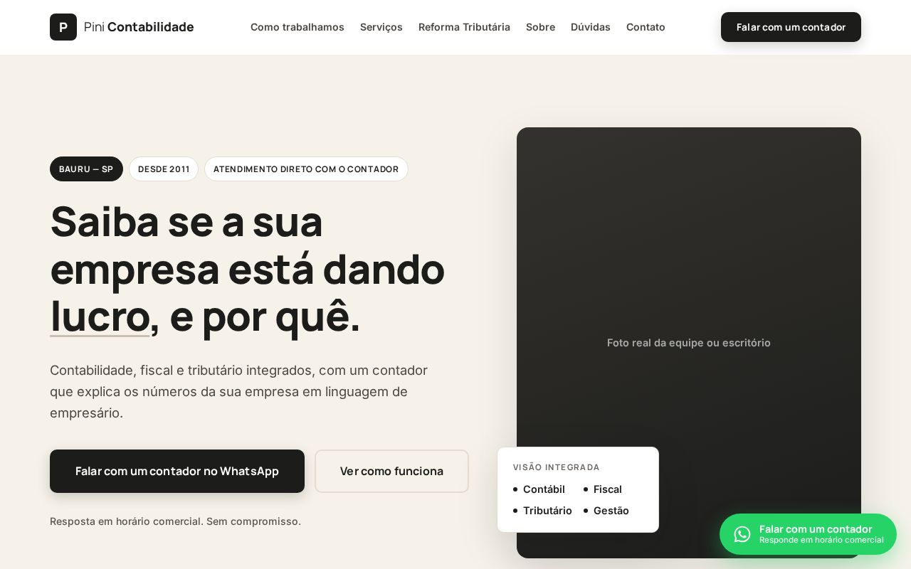 Preview of Pini Contabilidade Landing