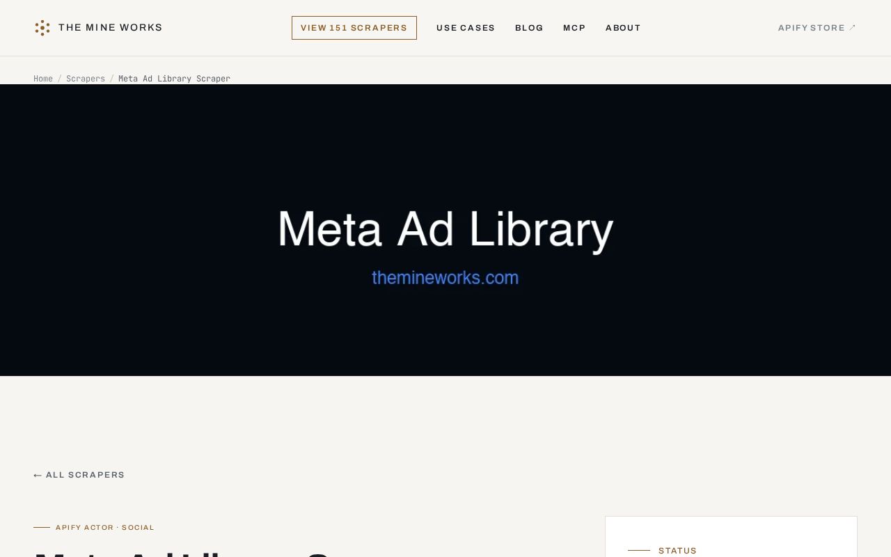 Preview of Facebook Ad Library Scraper