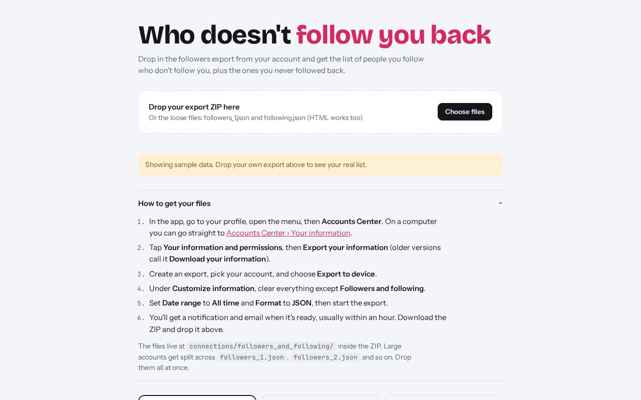 Preview of Follow Back