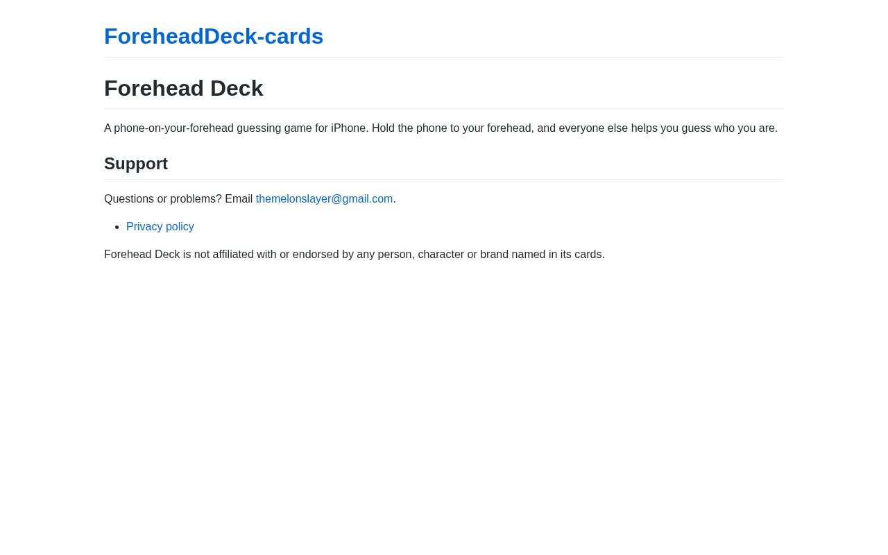 Preview of ForeheadDeck Cards