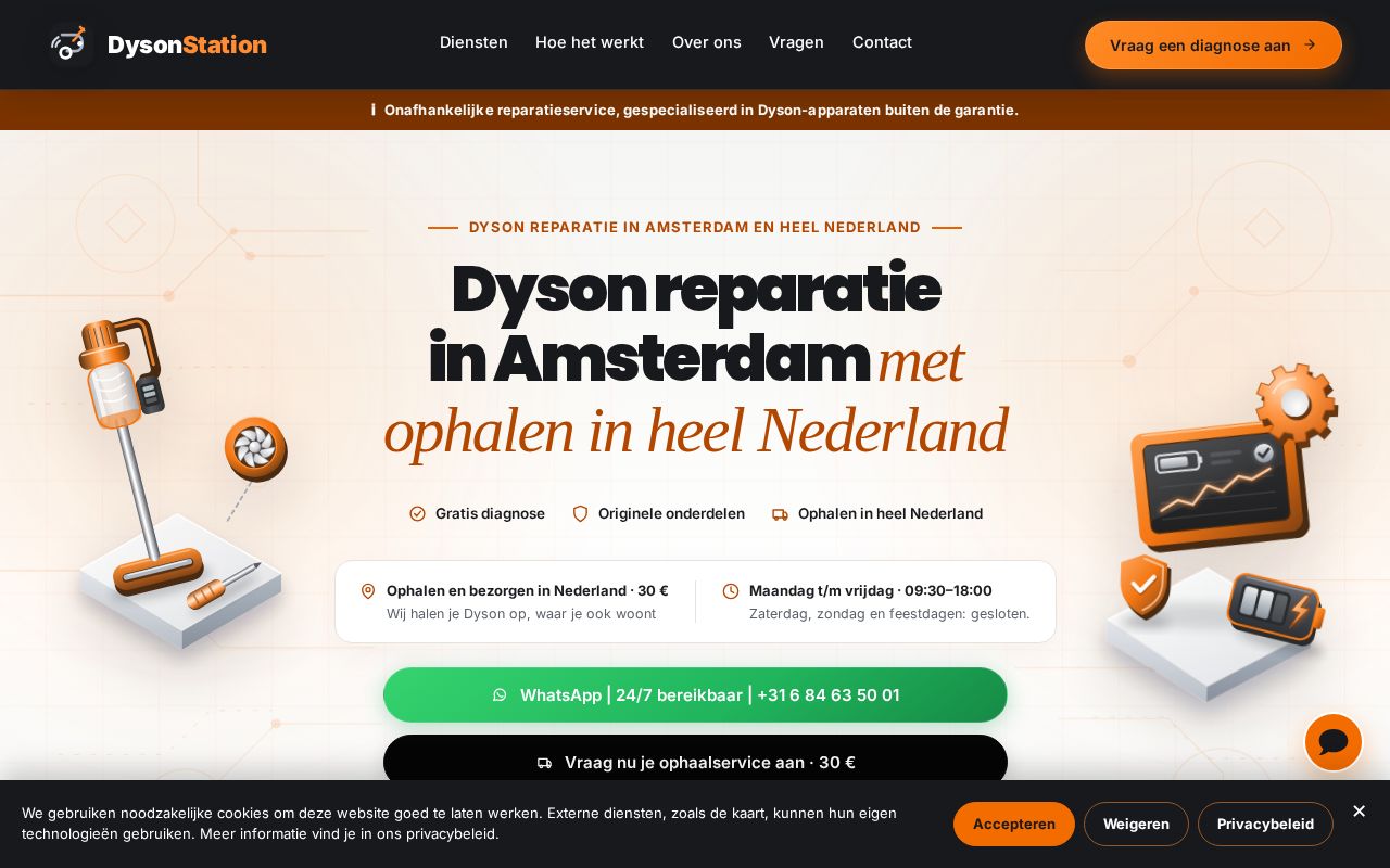 Preview of DYSON Technischedienstamsterdam Com