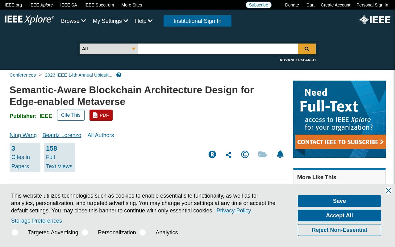 Preview of Semantic Blockchain Metaverse