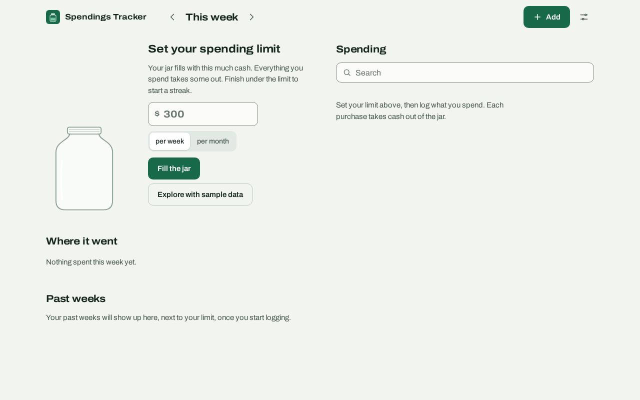 Preview of Spendings Tracker