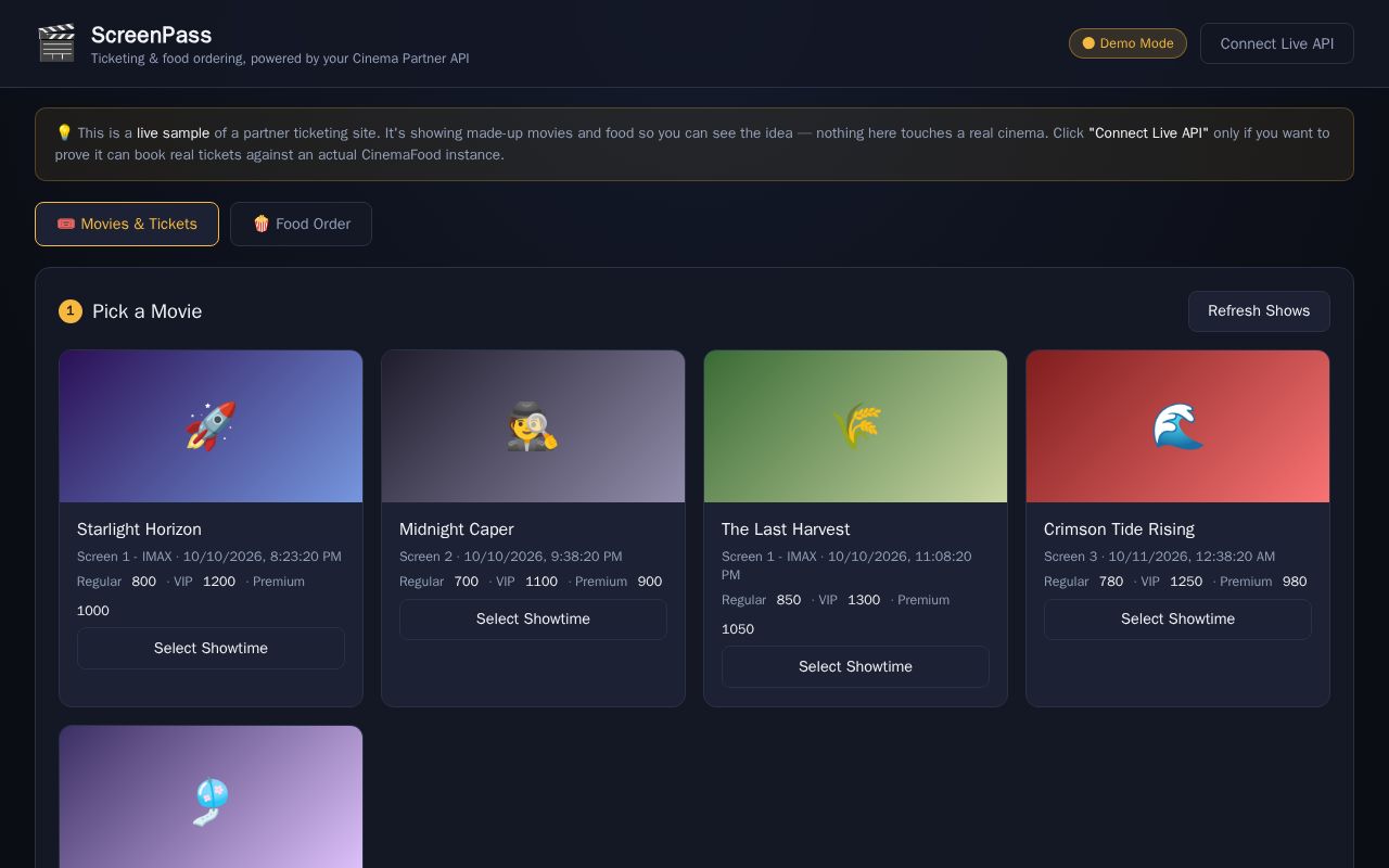 Preview of Screenpass Ticketing Demo
