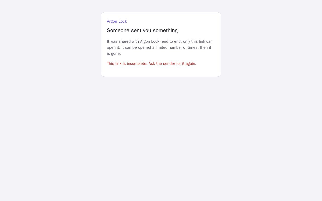 Preview of Argon Lock Send