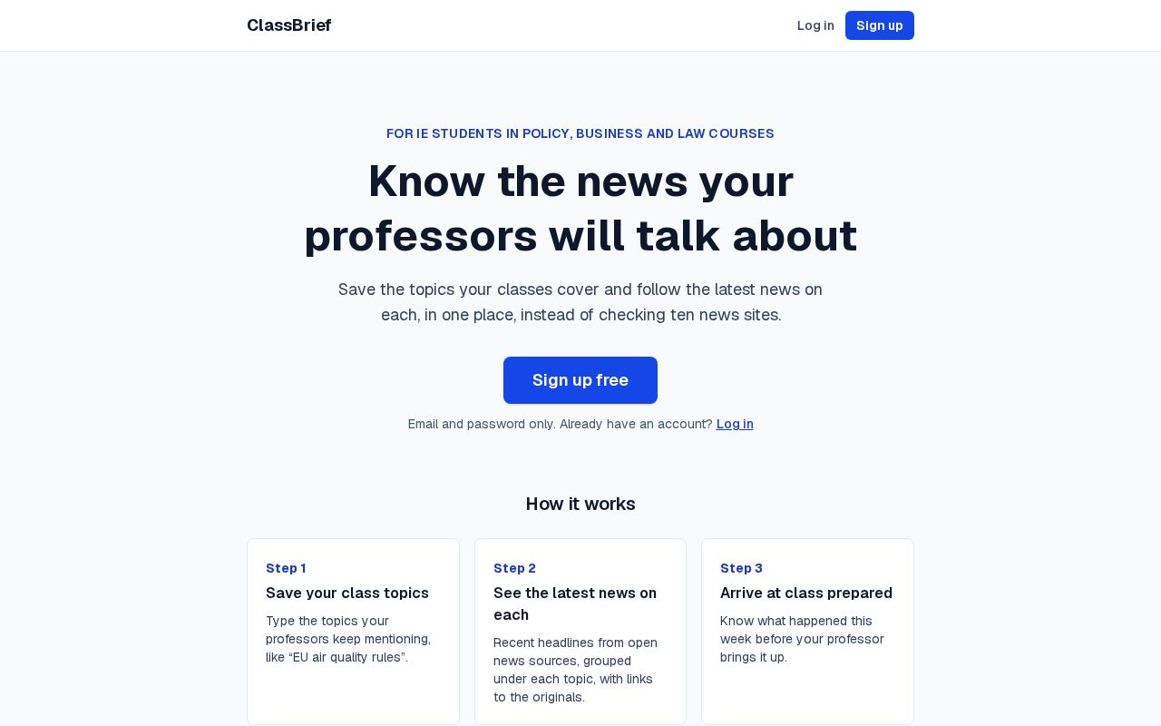 Preview of Classbrief