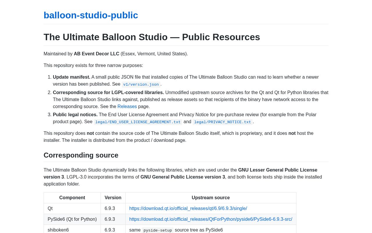 Preview of Balloon Studio Public