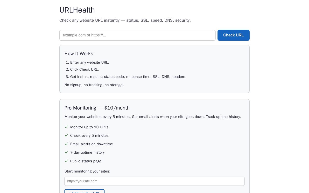 Preview of URLHealth