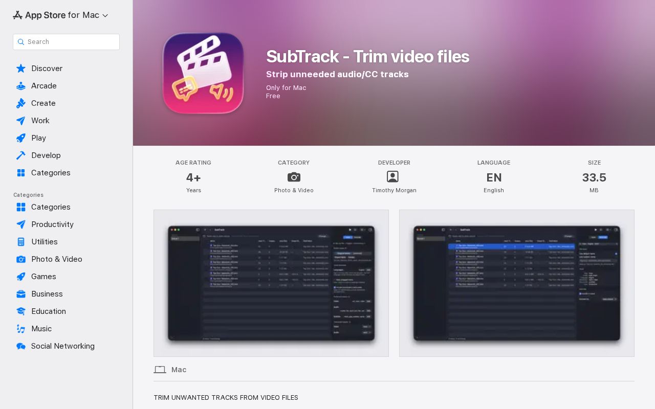 Preview of SubTrack - Trim video files