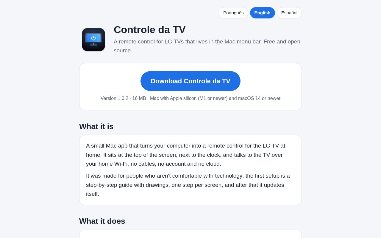 Preview of Controle Da Tv