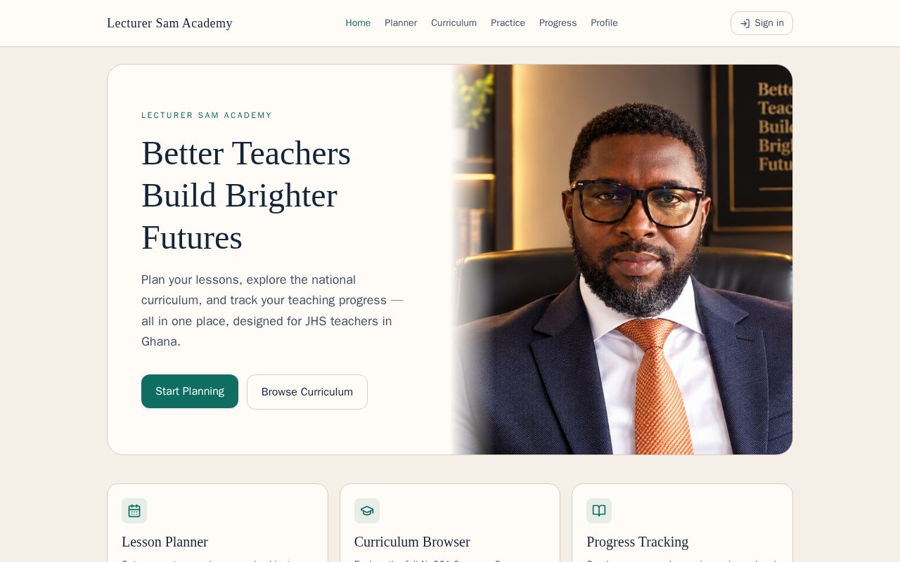 Preview of Lecturer Sam Academy