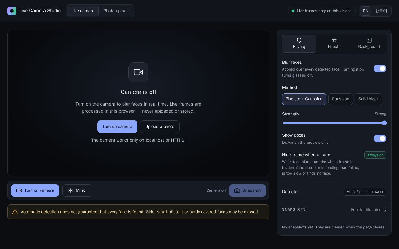 Preview of Live Camera Studio